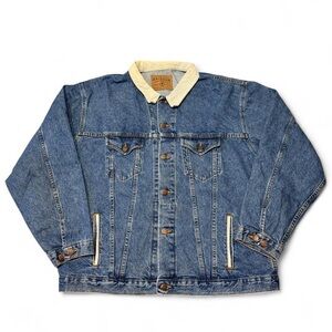 Vintage 90s Arizona Jeans Co denim trucker jacket blue XL/2X made in USA read